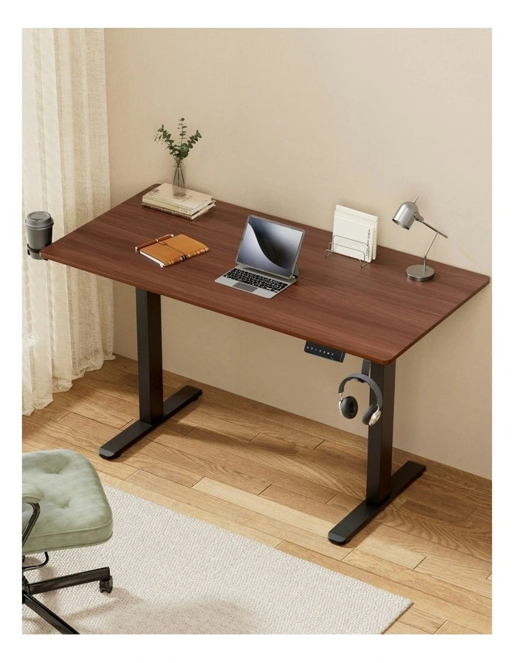 Motorised Dual Motor Electric Standing Desk 140cm in Walnut image 3