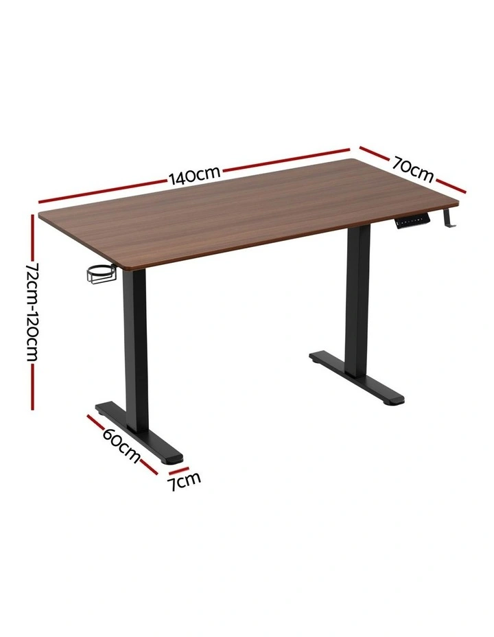 Motorised Dual Motor Electric Standing Desk 140cm in Walnut image 4