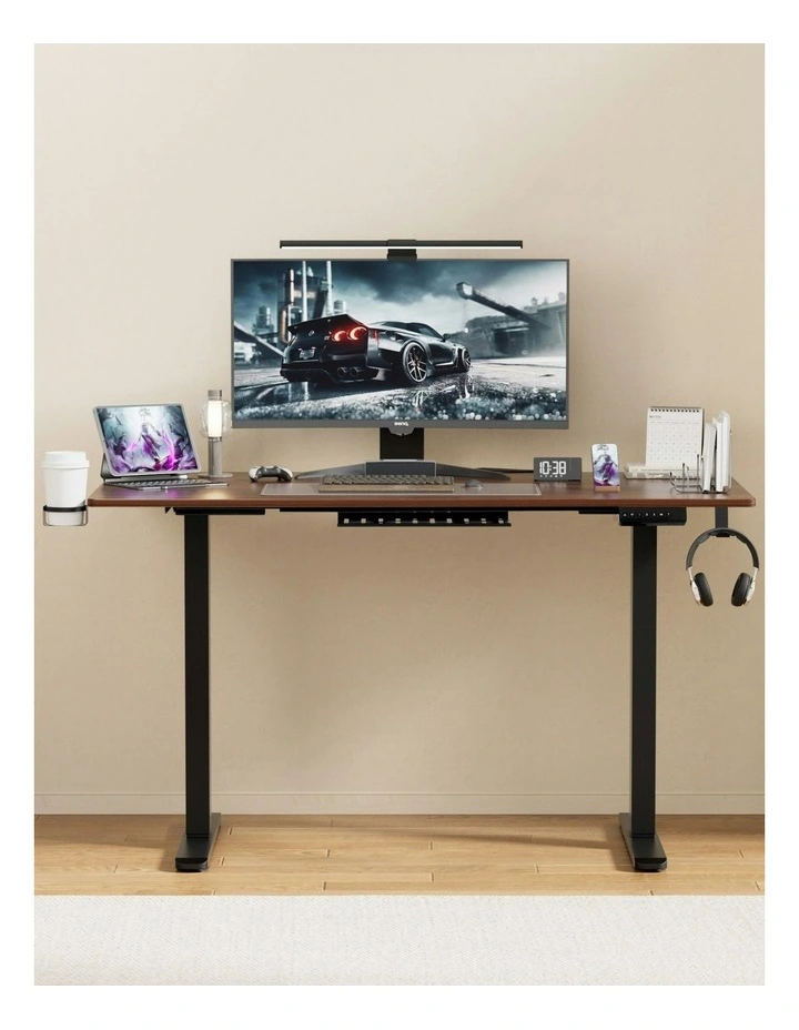 Motorised Dual Motor Electric Standing Desk 140cm in Walnut image 7