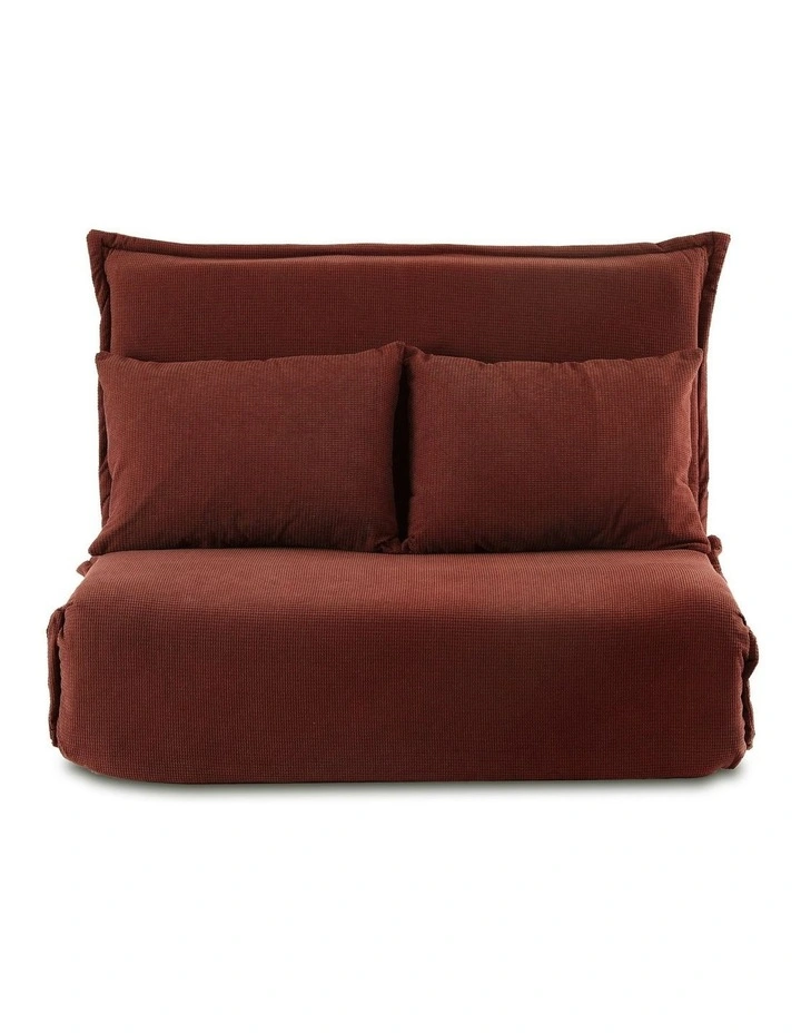 Floor Foldable 2 Seater Lounge Sofa Bed in Orange image 2