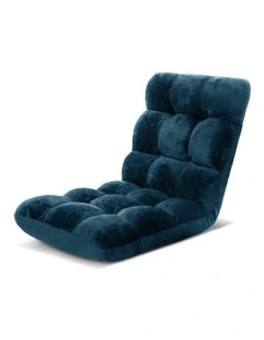 Flannel Fabric Floor Lounge Sofa Bed in Navy