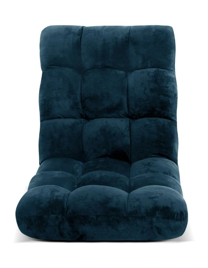 Flannel Fabric Floor Lounge Sofa Bed in Navy image 2