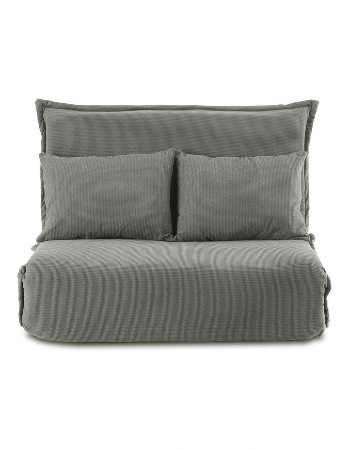 Floor Foldable 2 Seater Lounge Sofa Bed in Grey image 2