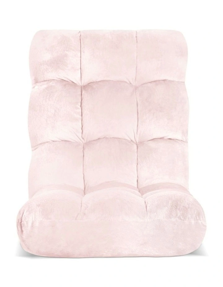 Flannel Fabric Floor Lounge Sofa Bed in Pink image 2