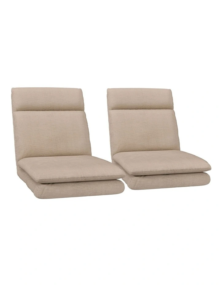 Linen Floor Sofa 2x in Beige image 1