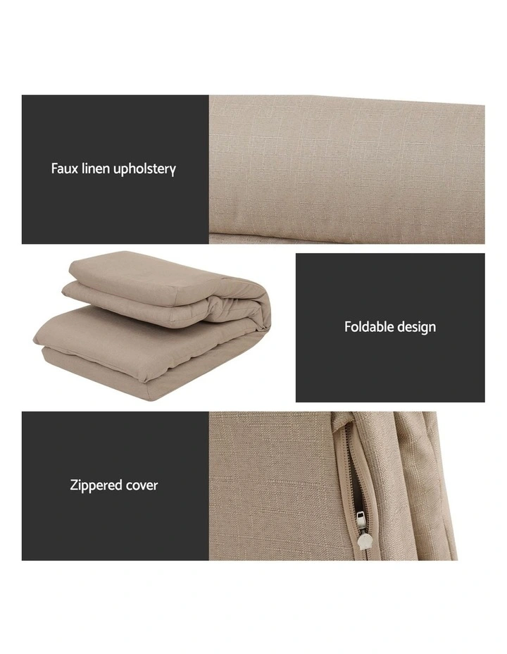 Linen Floor Sofa 2x in Beige image 5