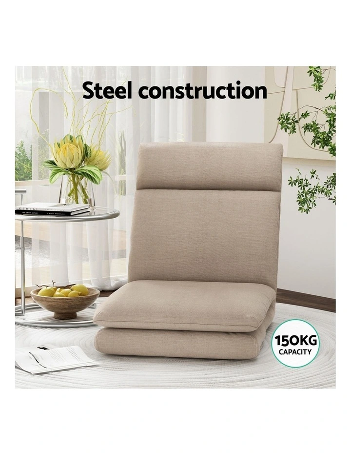 Linen Floor Sofa 2x in Beige image 6