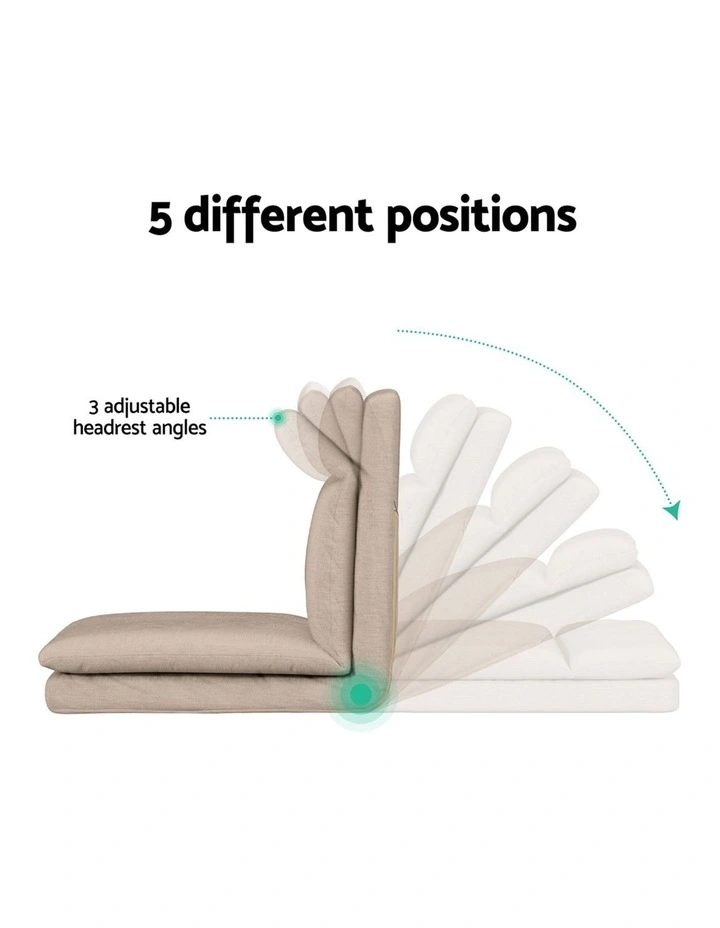 Linen Floor Sofa 2x in Beige image 7