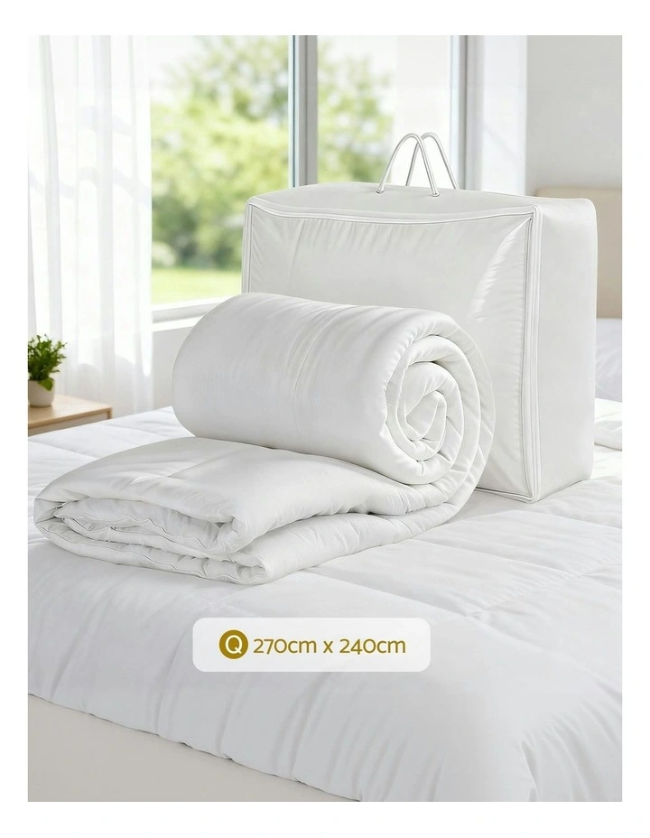 Microfiber Quilt King Size All Season Duvet Quilts 400GS in White image 4