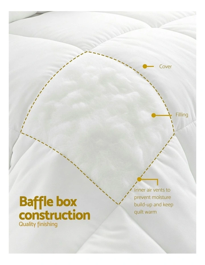 Microfiber Quilt King Size All Season Duvet Quilts 400GS in White image 5