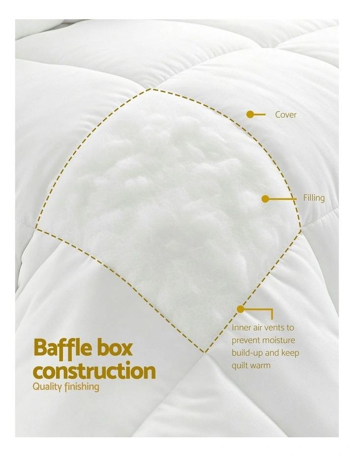 Microfiber Quilt All Season Double Size Duvet Quilts 400GSM in White image 5