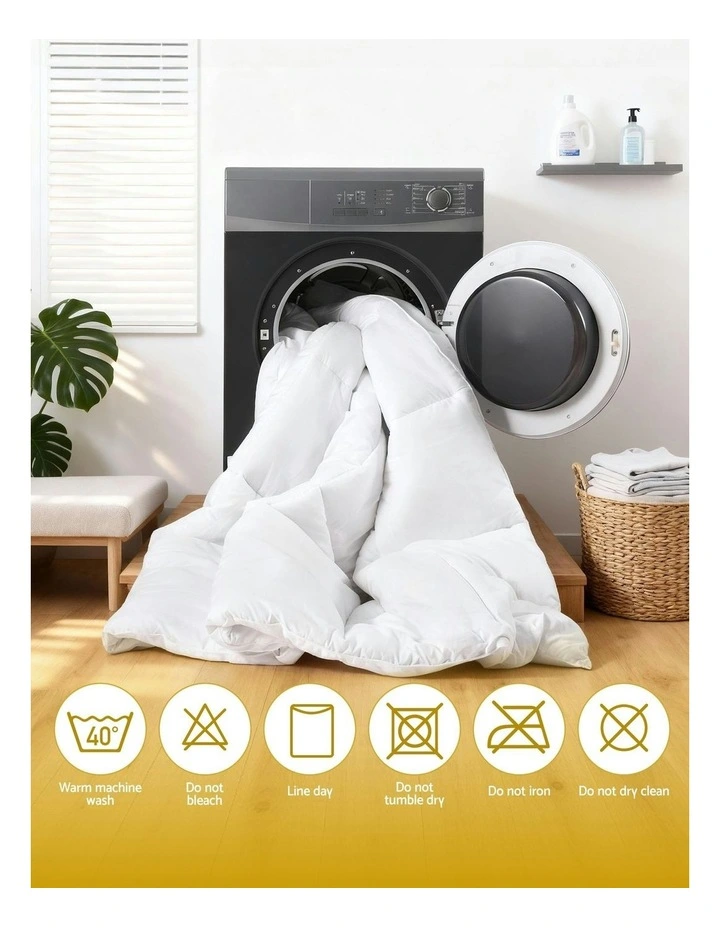 Microfiber Quilt All Season Queen Size Duvet Quilts 400GSM in White image 7