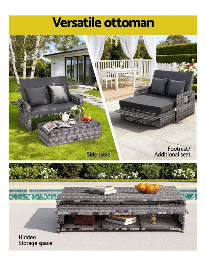 Outdoor Day Bed Sun Lounge in Grey image 7