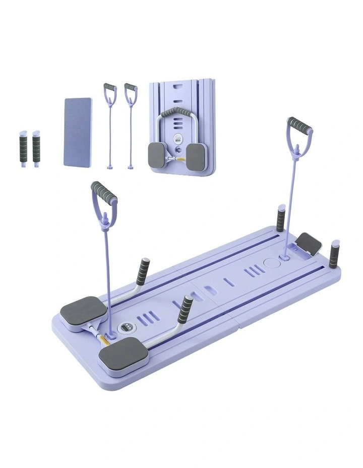 Everfit Pilates Reformer Abdominal Exercise Board Push Up Set Fitness Purple image 1