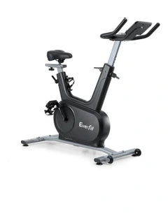 Exercise Bike Spin Electromagnetic Smart Home Fitness 24-Level Resistance Bluetooth 120kg in Black