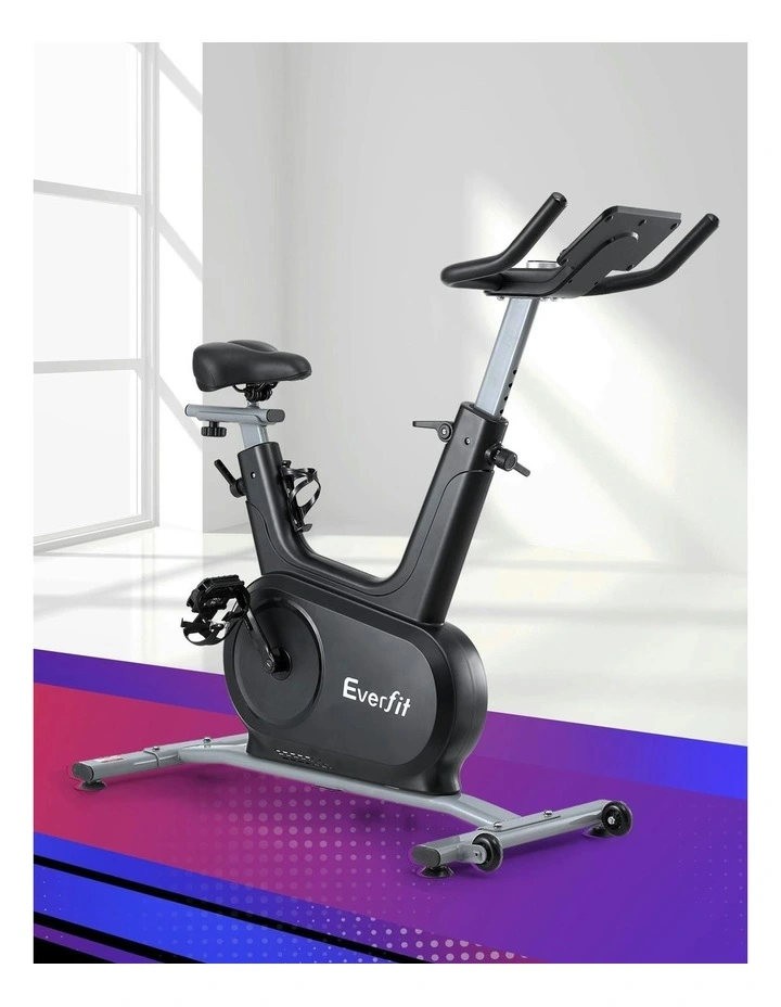 Exercise Bike Spin Electromagnetic Smart Home Fitness 24-Level Resistance Bluetooth 120kg in Black image 3