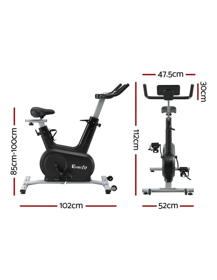 Exercise Bike Spin Electromagnetic Smart Home Fitness 24-Level Resistance Bluetooth 120kg in Black image 4