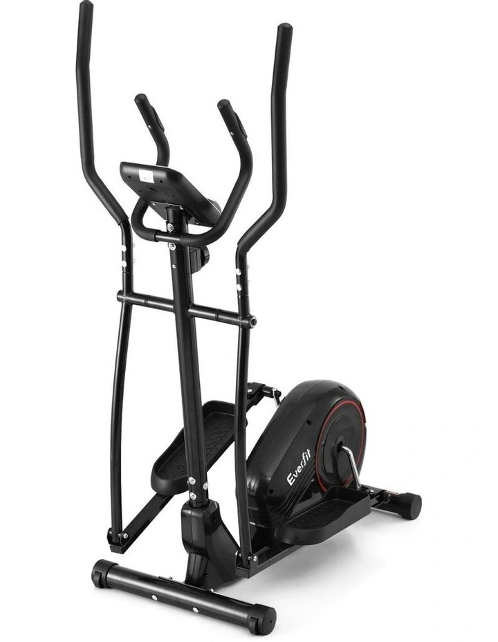 Exercise Bike Elliptical Cross Trainer Home Gym Fitness Machine LCD in Black and Red image 2
