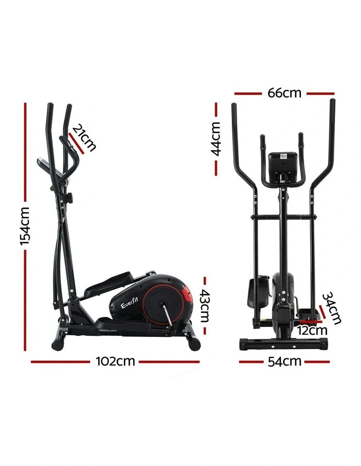 Exercise Bike Elliptical Cross Trainer Home Gym Fitness Machine LCD in Black and Red image 4