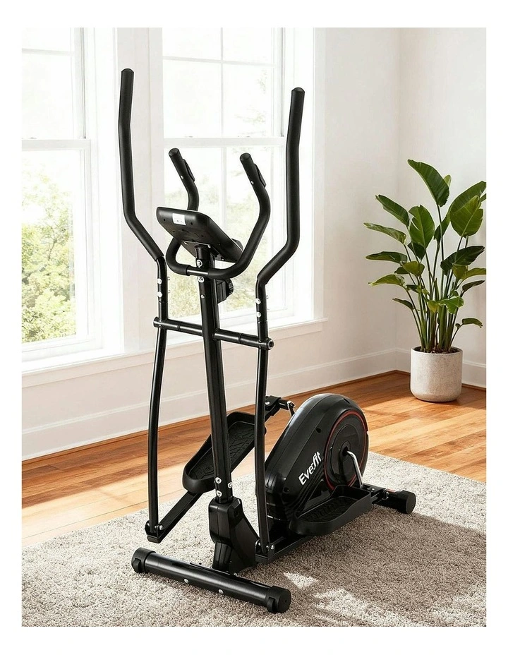 Exercise Bike Elliptical Cross Trainer Home Gym Fitness Machine LCD in Black and Red image 5