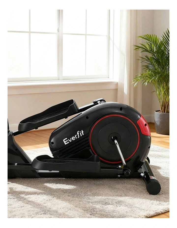 Exercise Bike Elliptical Cross Trainer Home Gym Fitness Machine LCD in Black and Red image 6