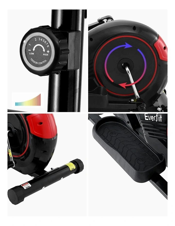 Exercise Bike Elliptical Cross Trainer Home Gym Fitness Machine LCD in Black and Red image 7