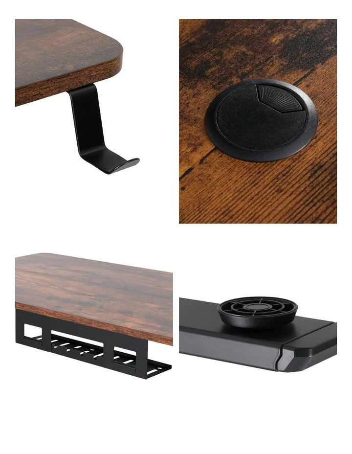 L Shaped Electric Standing Desk Adjustable Motorized 120CM in Rustic Brown image 7