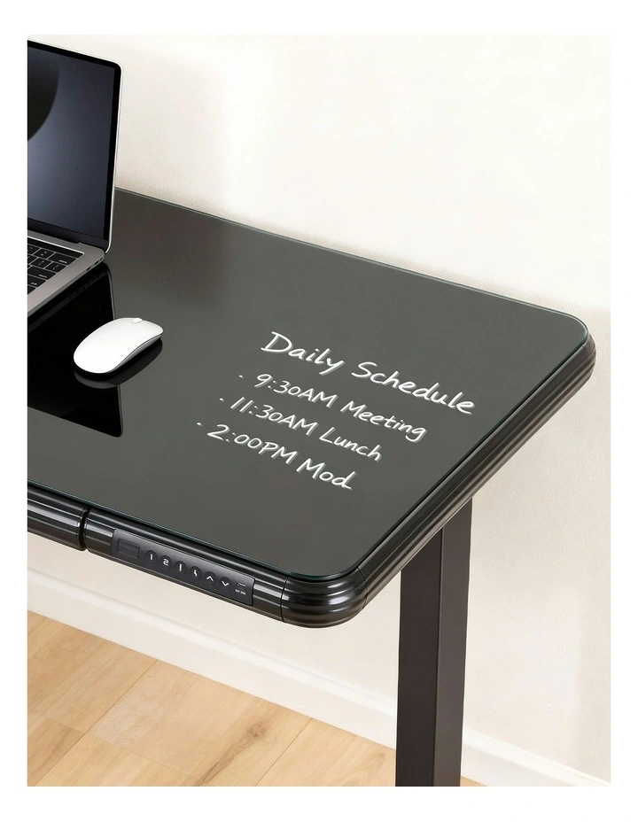 Standing Desk Motorized Tempered Glass Top Electric 120CM in Black image 6