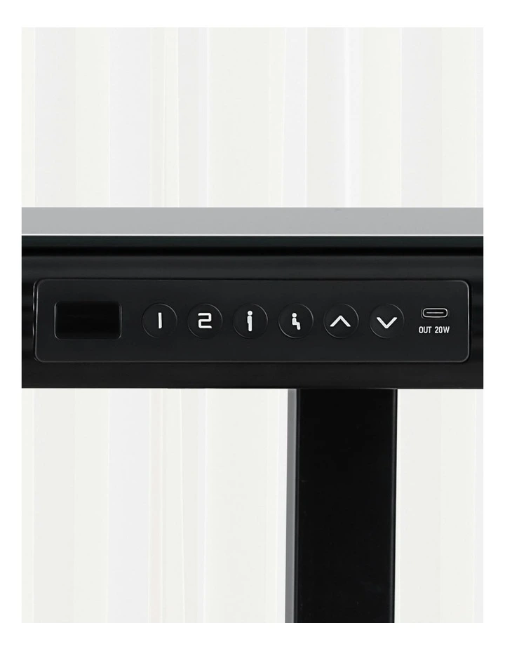 Standing Desk Motorized Tempered Glass Top Electric 120CM in Black image 7