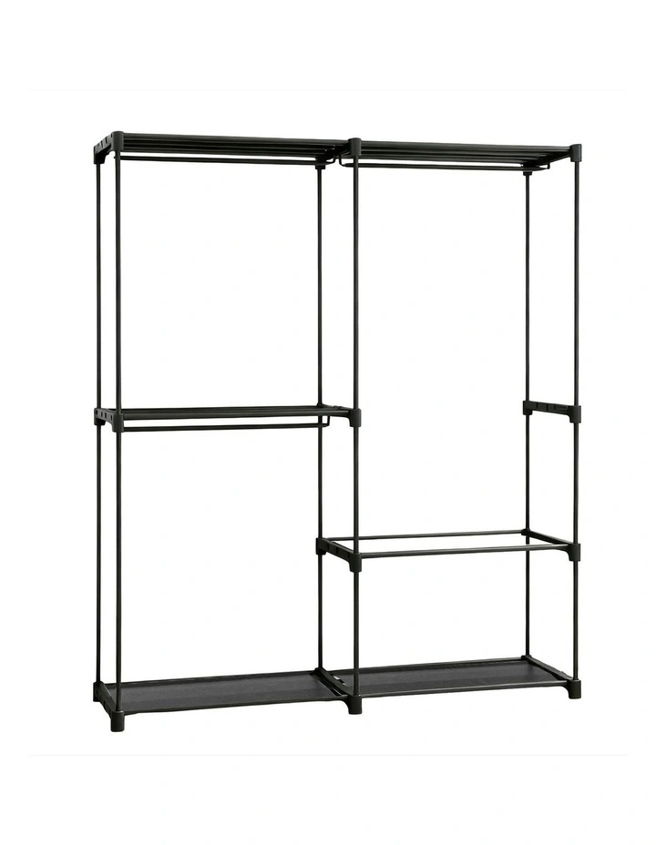 Wardrobe Clothes Rack Closet 181cm in Black image 1