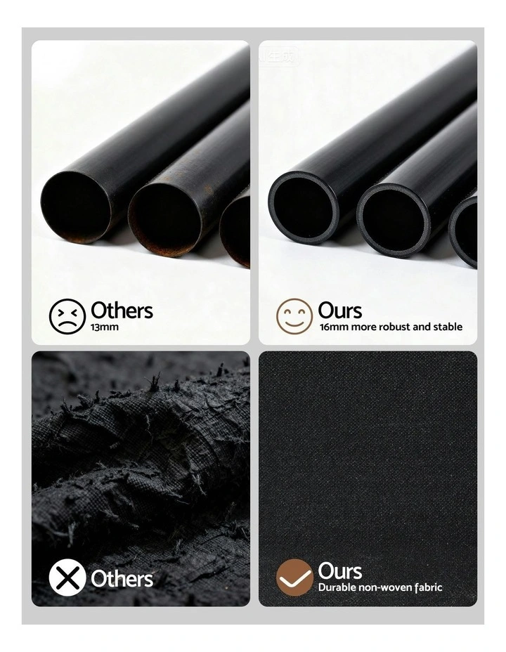 Wardrobe Clothes Rack Closet 181cm in Black image 7