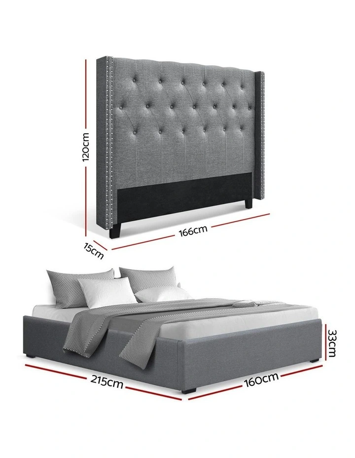 Queen Bed Frame in Grey image 3