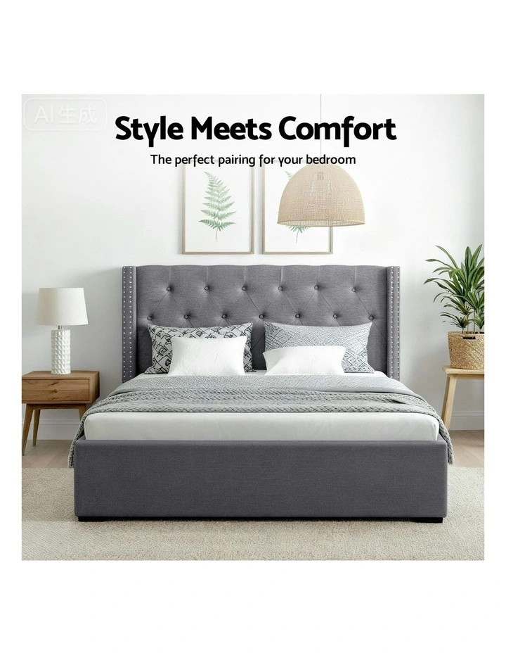 Queen Bed Frame in Grey image 6