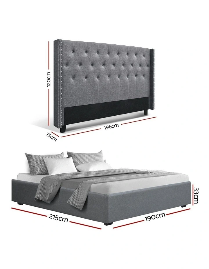 King Bed Frame in Grey image 4