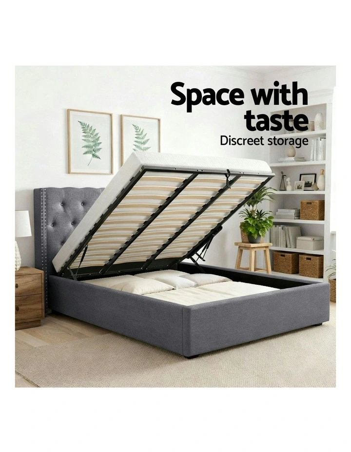 King Bed Frame in Grey image 6
