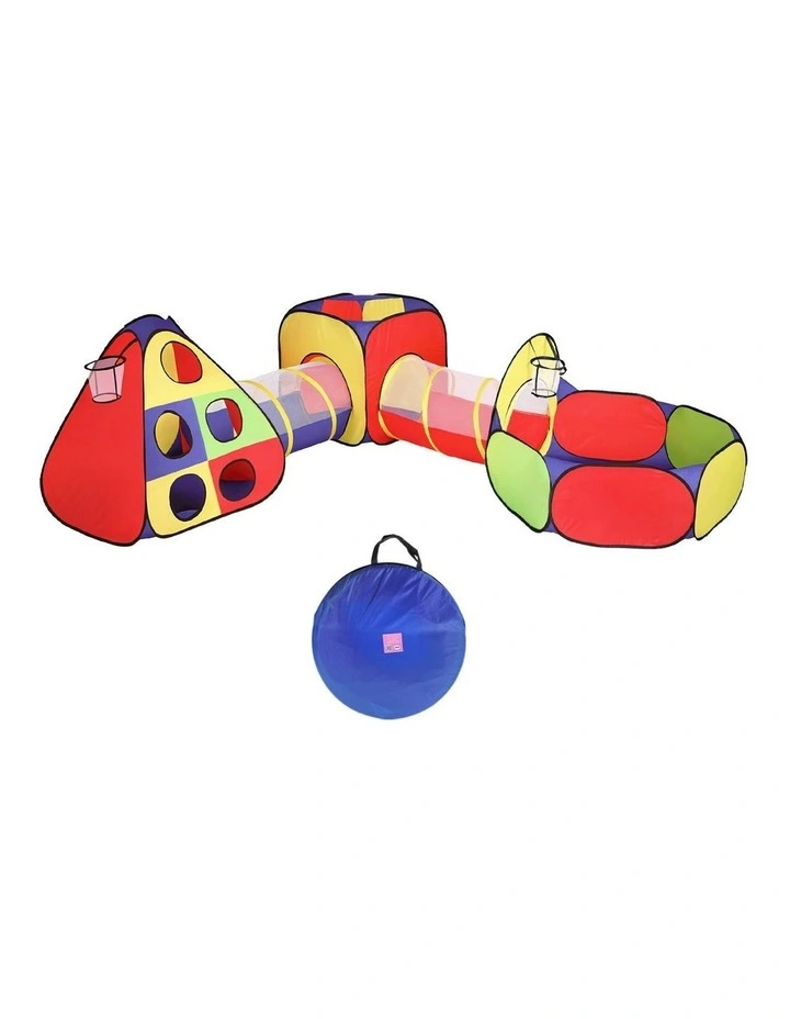 Playhouse Play Tent Pop Up Teepee Ball Pit Crawl Tunnel Basketball Hoop image 1