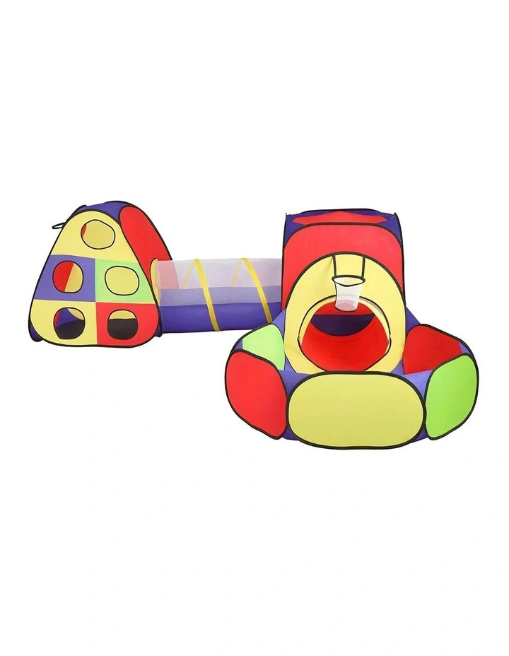Playhouse Play Tent Pop Up Teepee Ball Pit Crawl Tunnel Basketball Hoop image 2