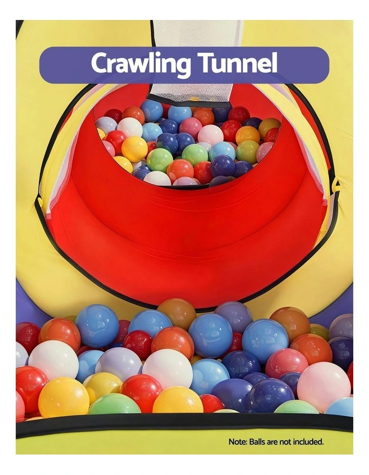 Playhouse Play Tent Pop Up Teepee Ball Pit Crawl Tunnel Basketball Hoop image 7