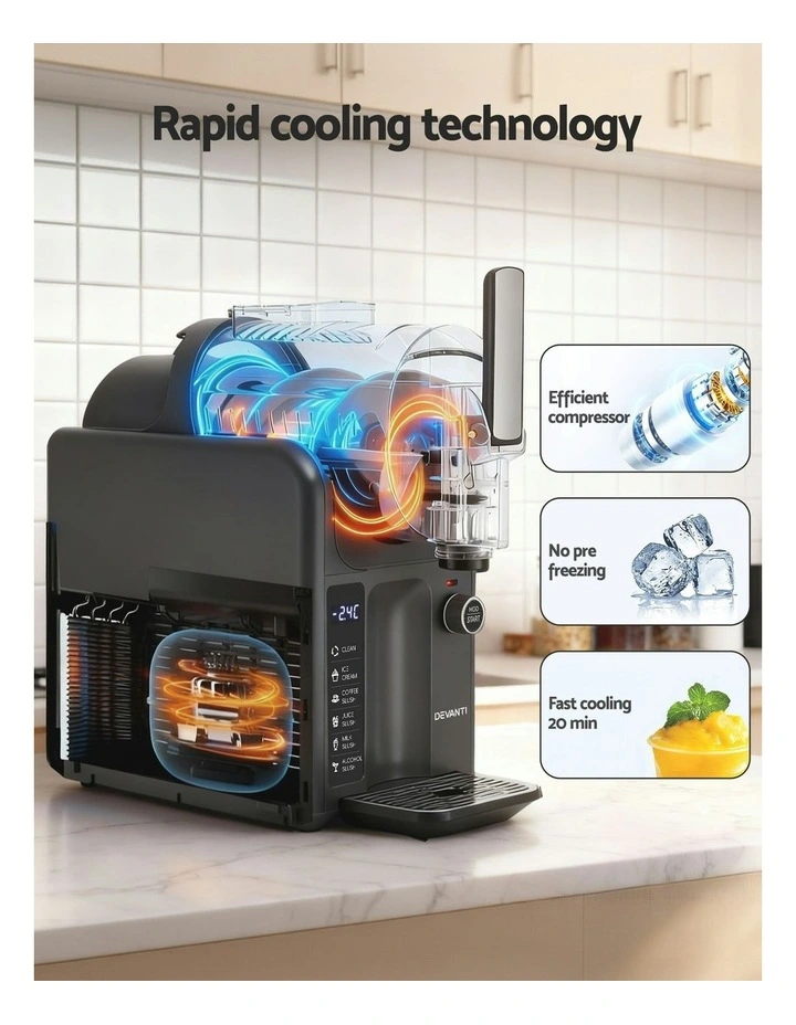 5in1 Slushie Machine Ice Cream Maker 2L in Grey image 6