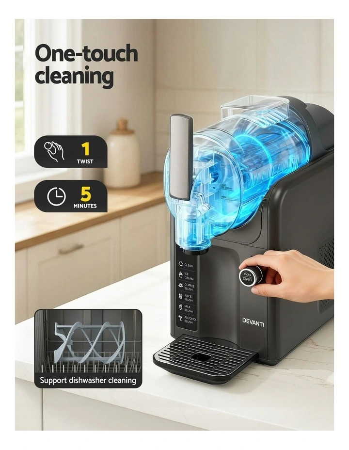 5in1 Slushie Machine Ice Cream Maker 2L in Grey image 7