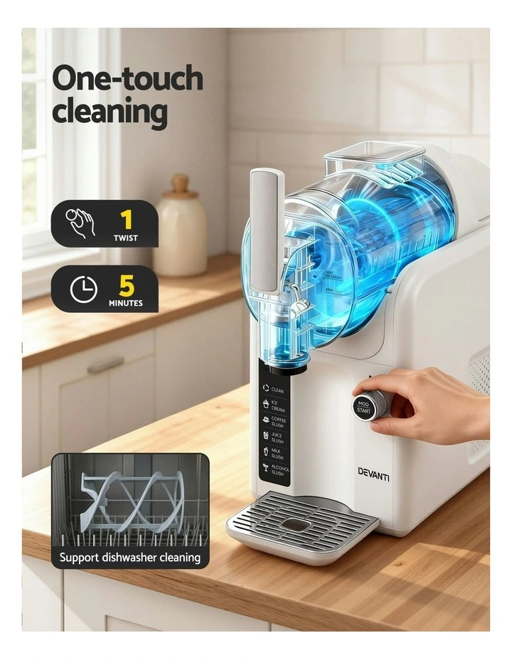 5in1 Slushie Machine Ice Cream Maker 2L in White image 7