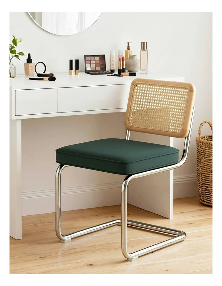 Velvet Rattan Dining Chairs Set in Multi image 5