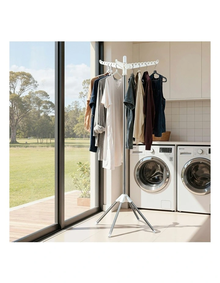 Foldable Clothes Rack 163cm in Silver image 3