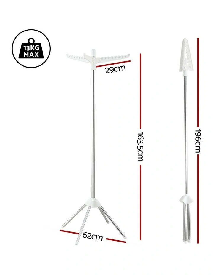 Foldable Clothes Rack 163cm in Silver image 4