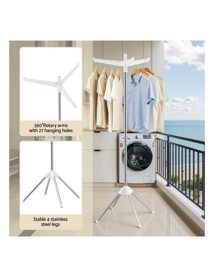 Foldable Clothes Rack 163cm in Silver image 7