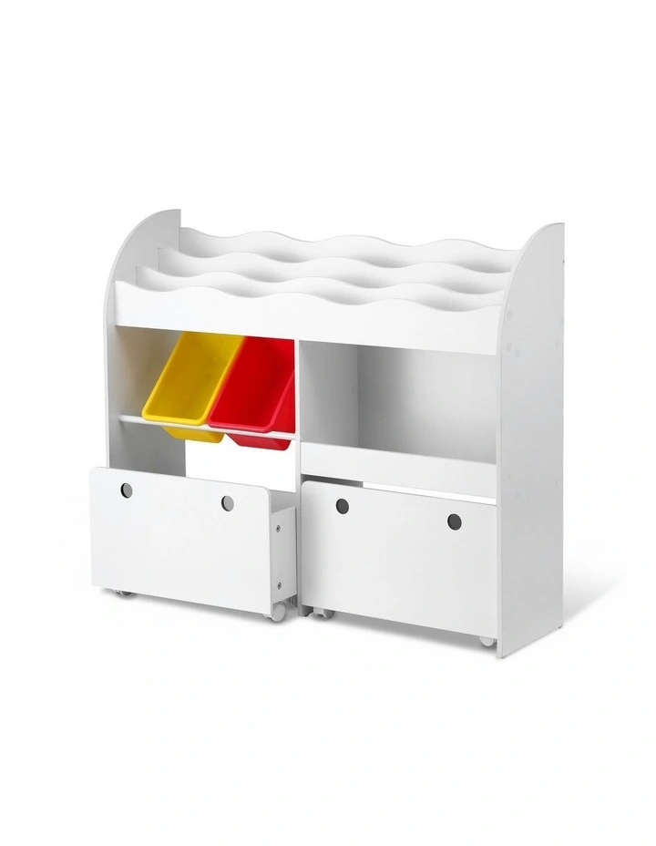 3 Tiers Bookshelf Storage in White image 1