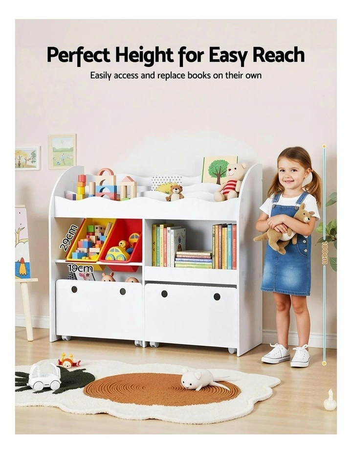 3 Tiers Bookshelf Storage in White image 5