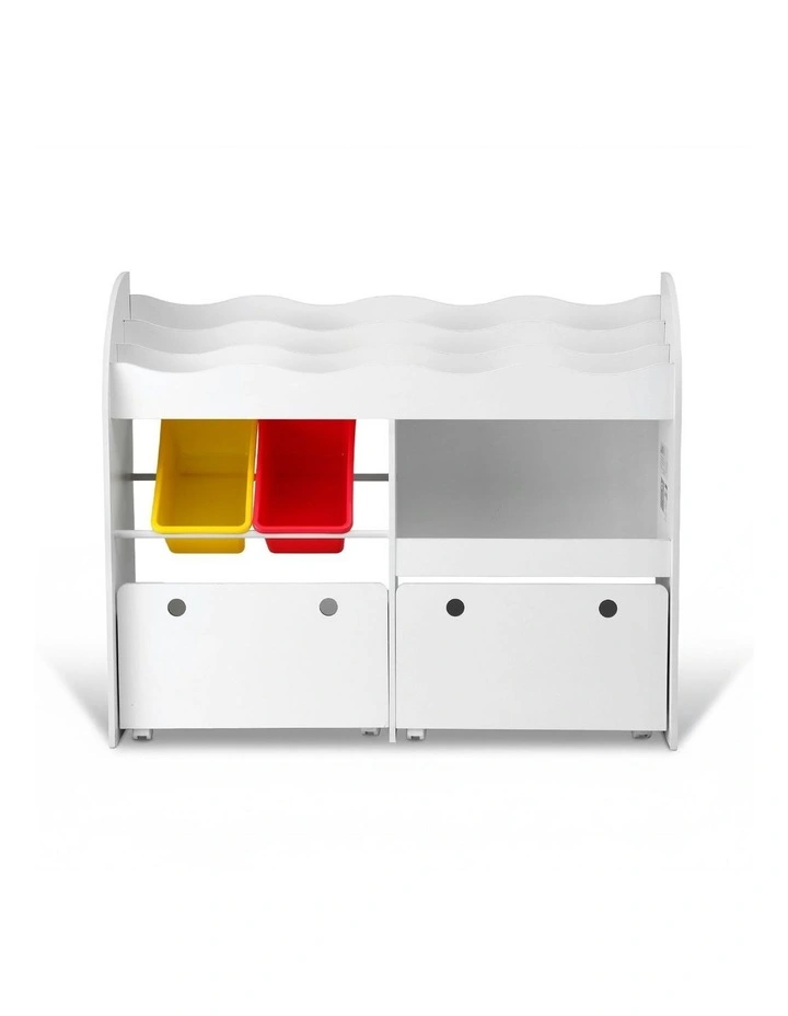 3 Tiers Bookshelf Storage in White image 6