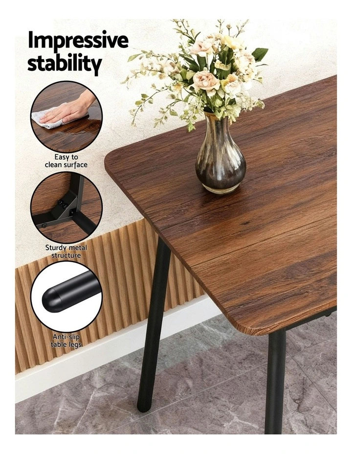 Artiss Dining Table and Chairs Set of 4 Bench Kitchen Furniture Rustic Brown image 7