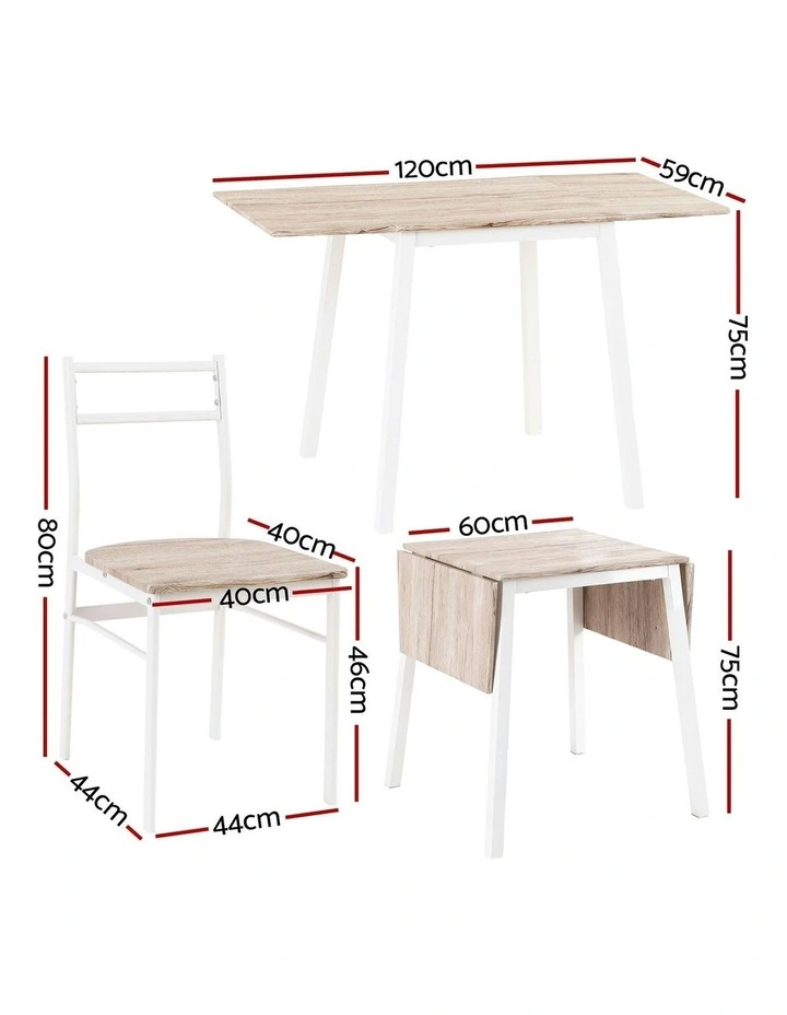 Dining Table and Chairs Set 5pcs in White image 4